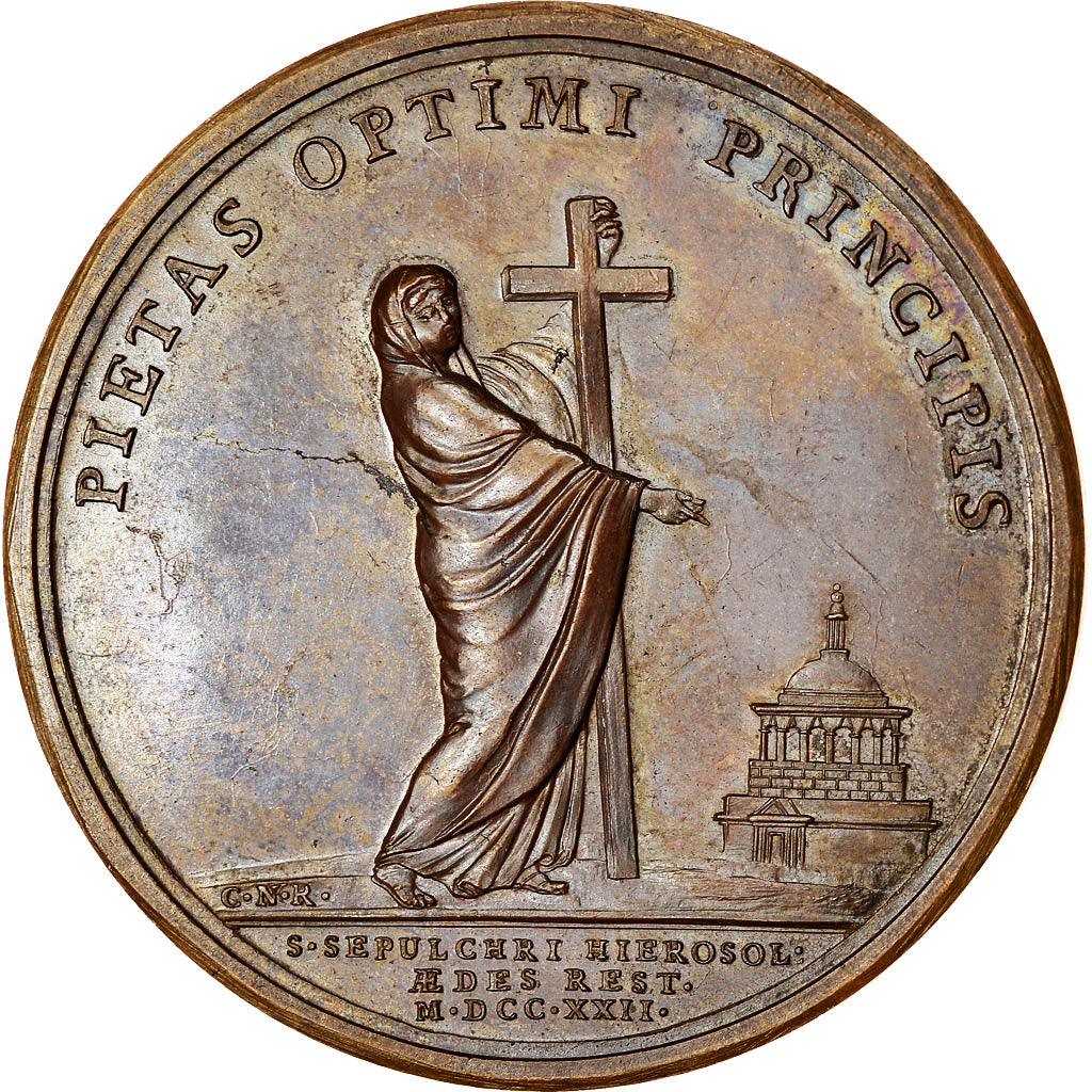France, Médaille, Louis XV, Rétablissement de l'église du Saint-Sépulcre de