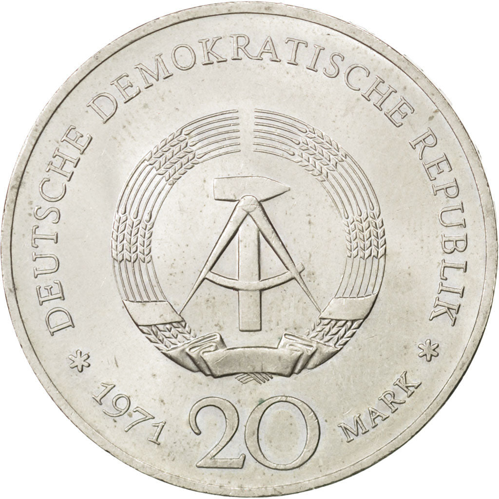 GERMAN-DEMOCRATIC REPUBLIC, 20 Mark, 1971, Berlin, KM #33, AU(55-58),...