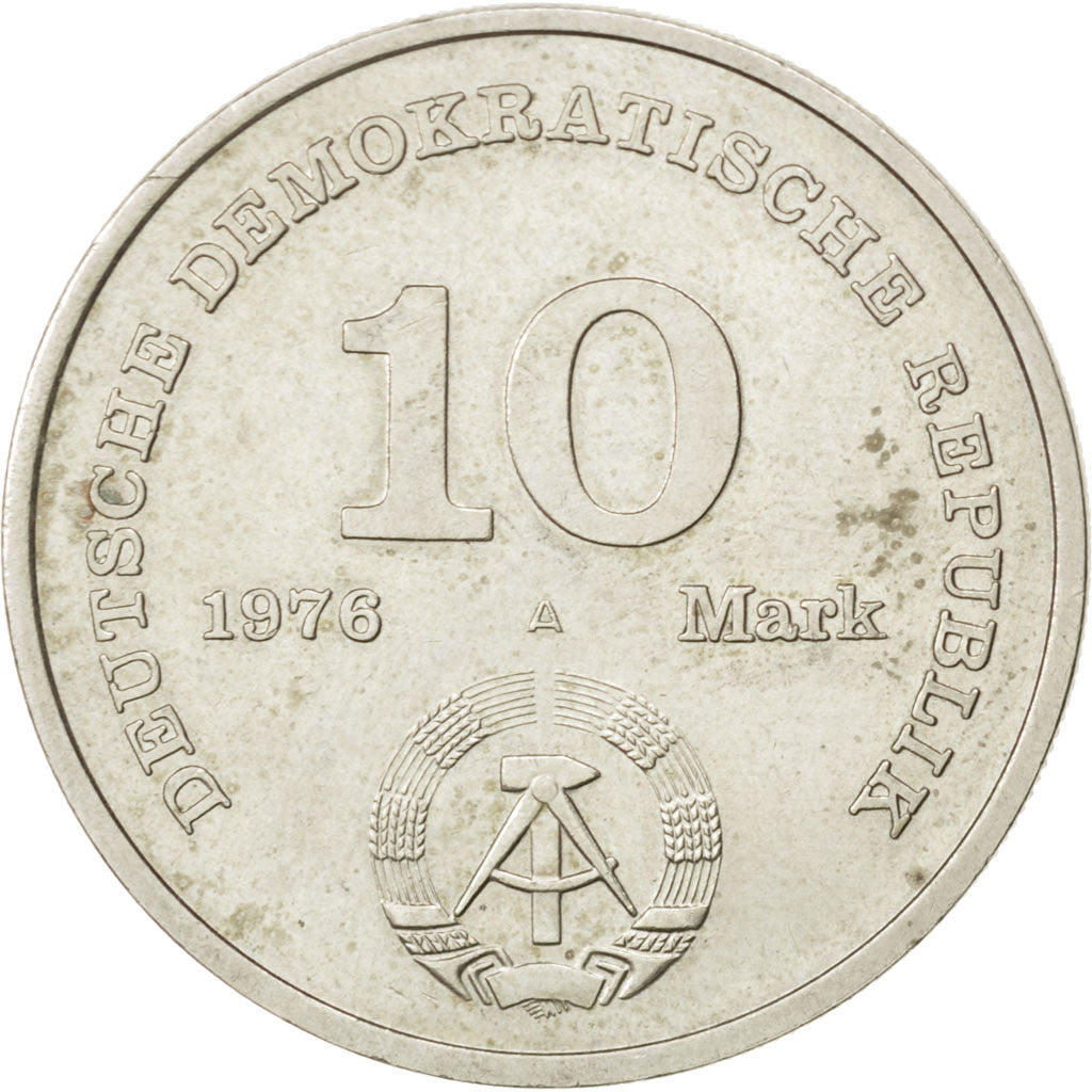 REPUBBLICA DEMOCRATICA TEDESCA, 10 Mark, 1976, Berlin, BB, Rame-nichel, KM:61