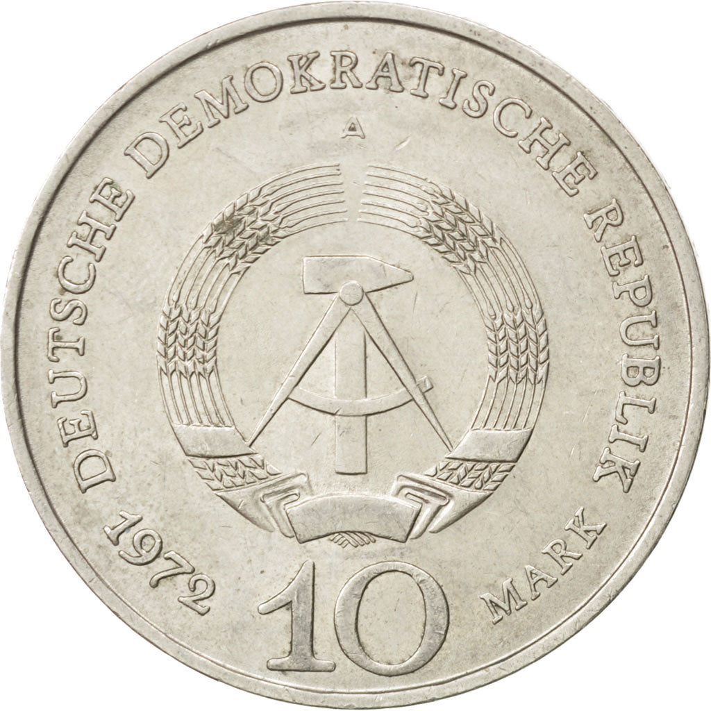 REPUBBLICA DEMOCRATICA TEDESCA, 10 Mark, 1972, Berlin, BB, Rame-nichel, KM:38