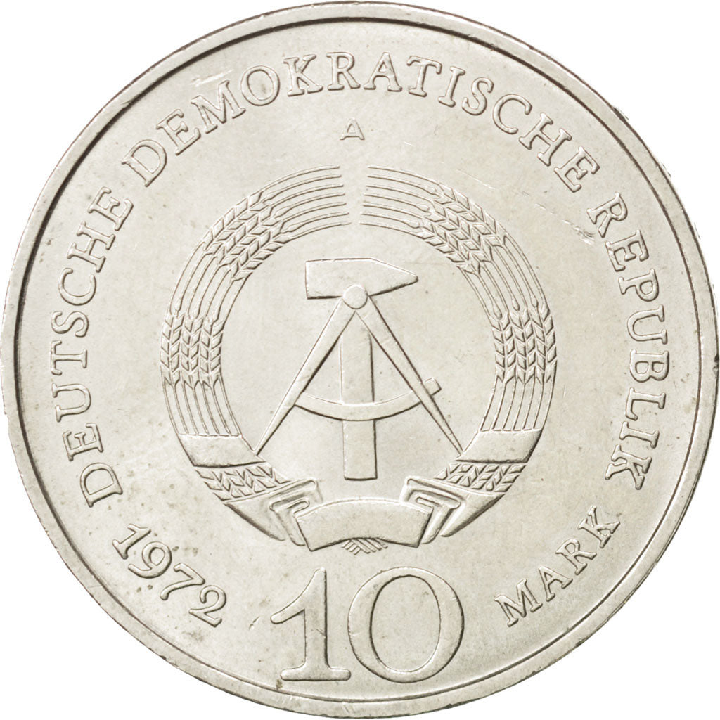 REPUBBLICA DEMOCRATICA TEDESCA, 10 Mark, 1972, Berlin, BB, Rame-nichel, KM:38
