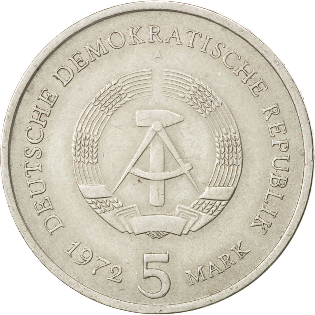 REPUBBLICA DEMOCRATICA TEDESCA, 5 Mark, 1972, Berlin, BB, Rame-nichel, KM:37