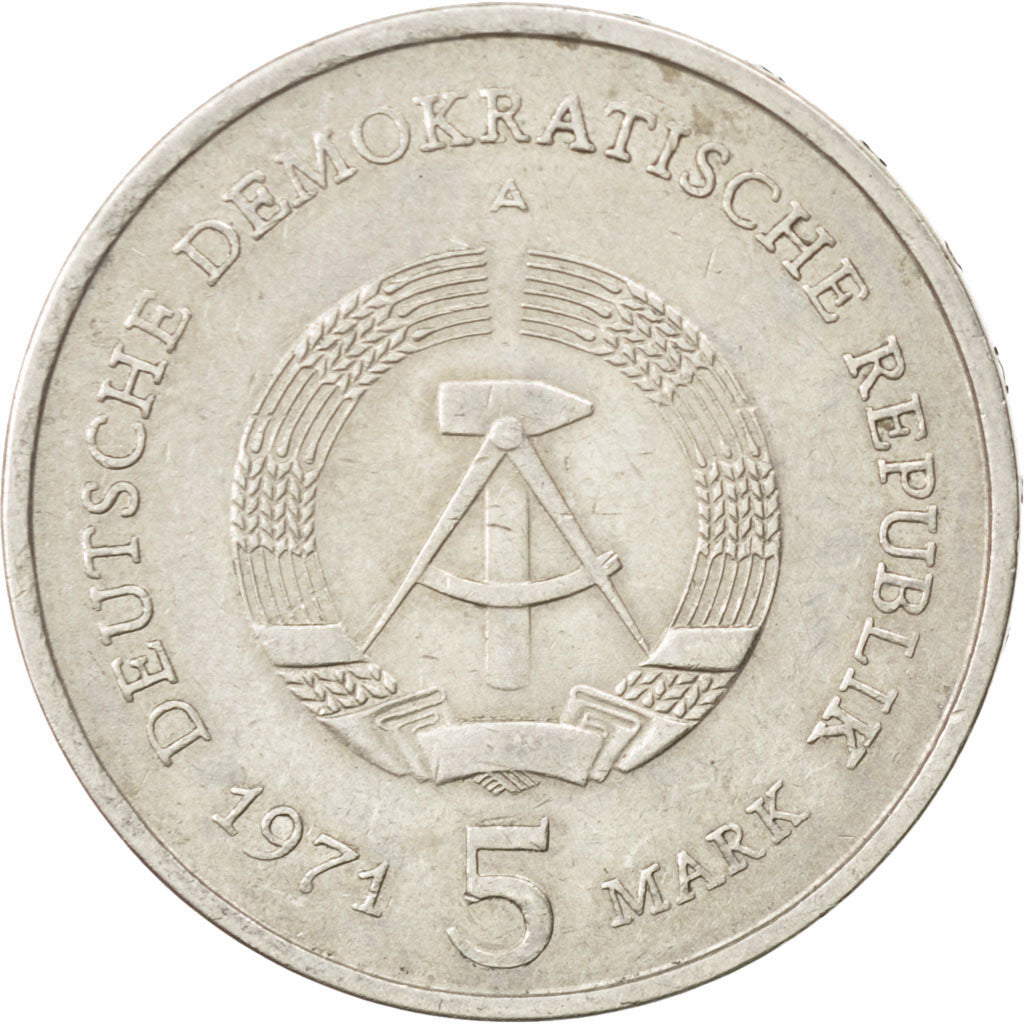 REPUBBLICA DEMOCRATICA TEDESCA, 5 Mark, 1971, Berlin, BB, Rame-nichel, KM:29