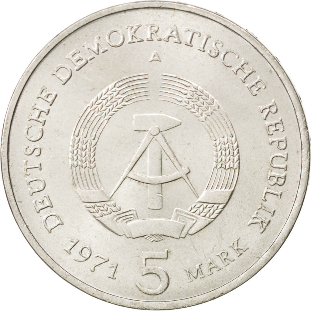 GERMAN-DEMOCRATIC REPUBLIC, 5 Mark, 1971, Berlin, KM #29, AU(55-58),...