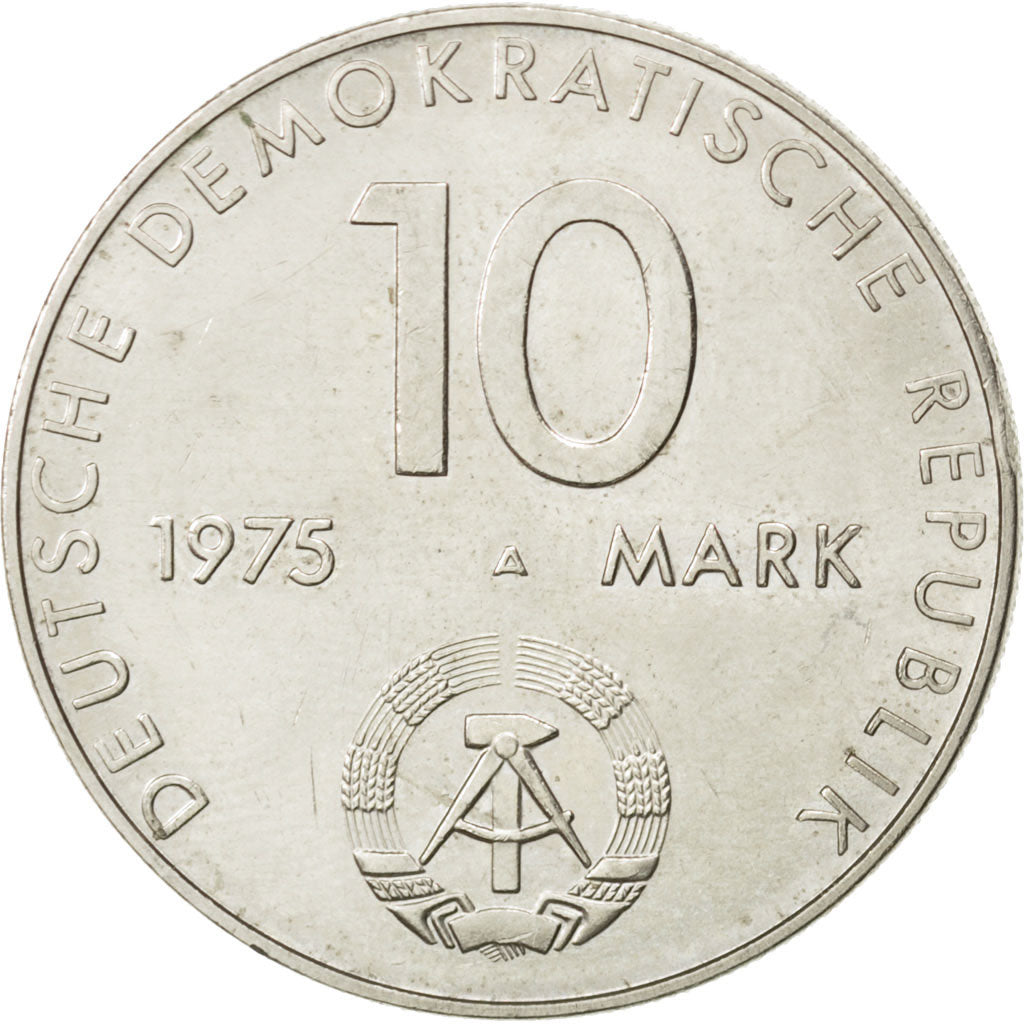 GERMAN-DEMOCRATIC REPUBLIC, 10 Mark, 1975, Berlin, KM #58, AU(55-58),...