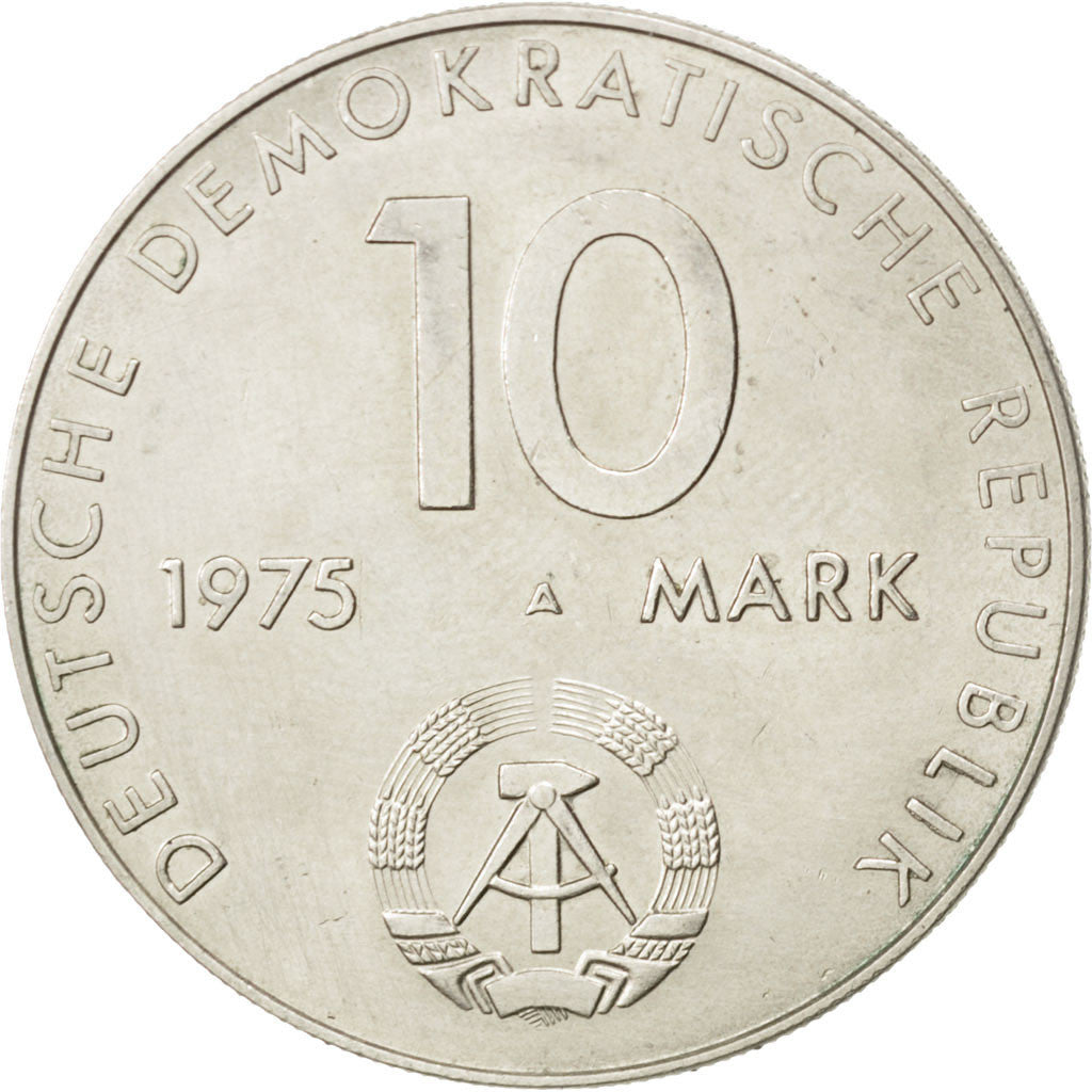 GERMAN-DEMOCRATIC REPUBLIC, 10 Mark, 1975, Berlin, KM #58, AU(55-58),...
