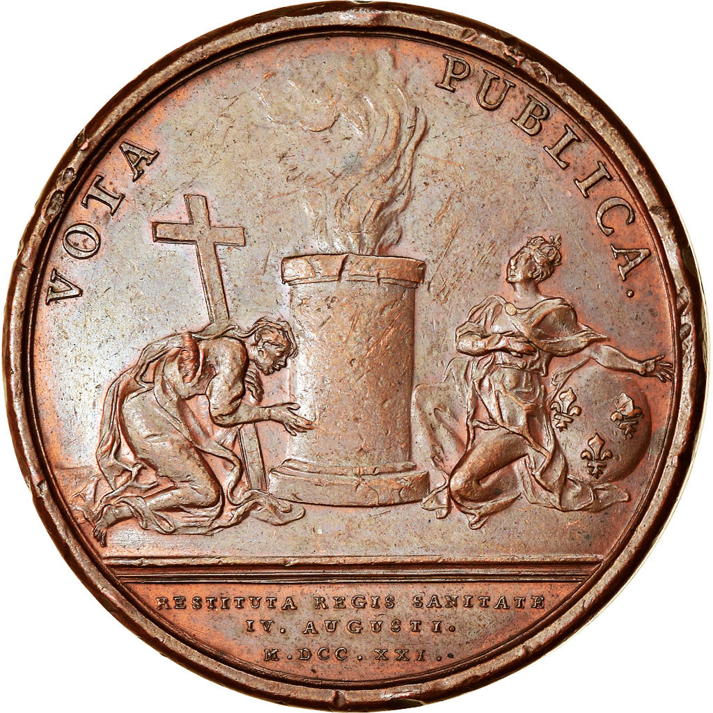 France, Medal, Louis XV, Rétablissement de la Santé du Roi, History, 1721