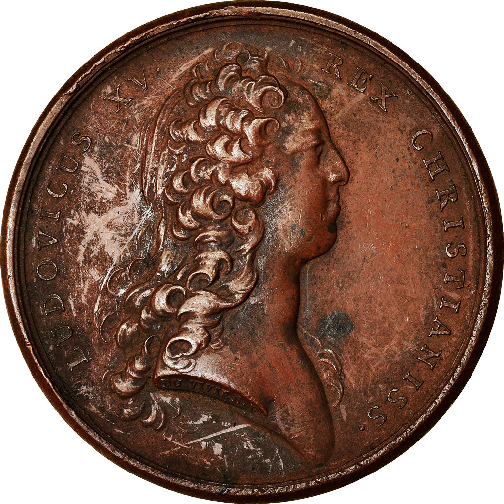 Francia, medaglia, Louis XV, Congrès de Soissons, History, 1728, Duvivier