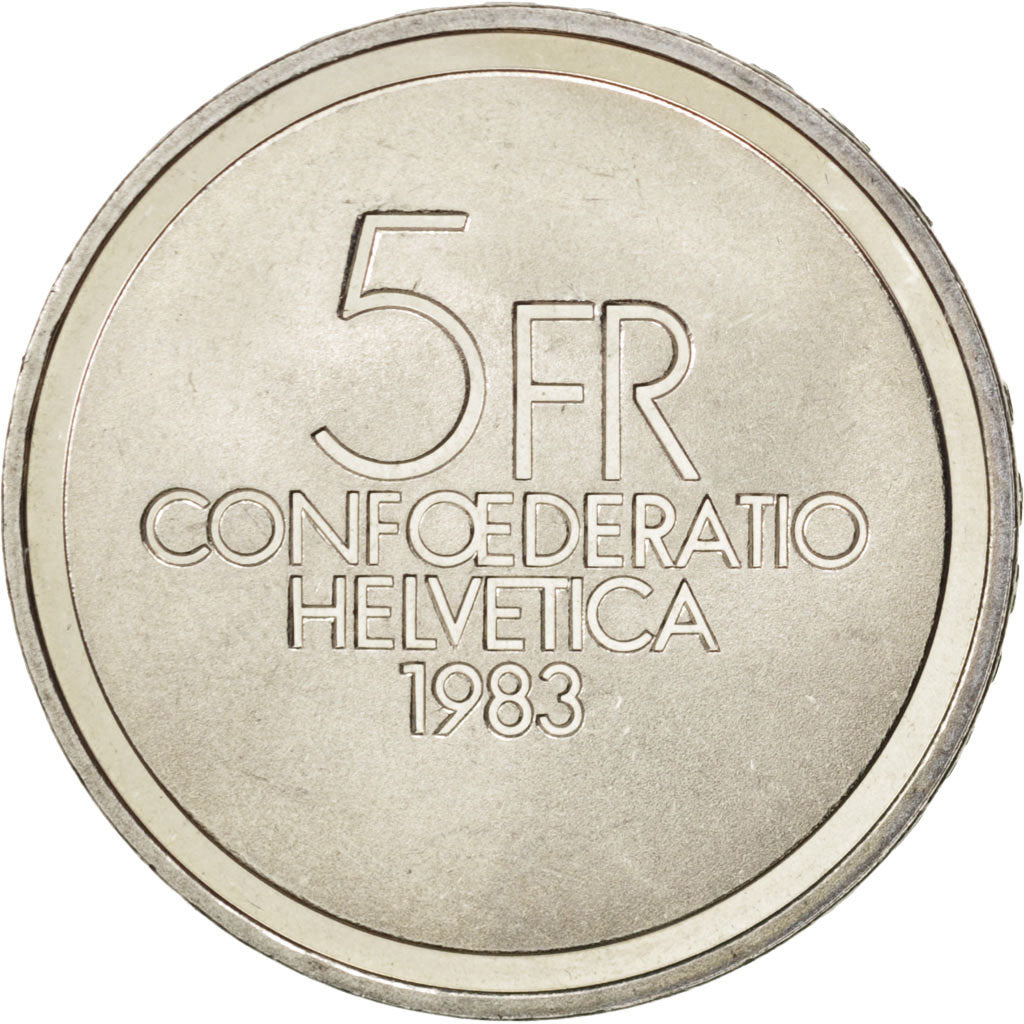 Svizzera, 5 Francs, 1983, SPL-, Rame-nichel, KM:62