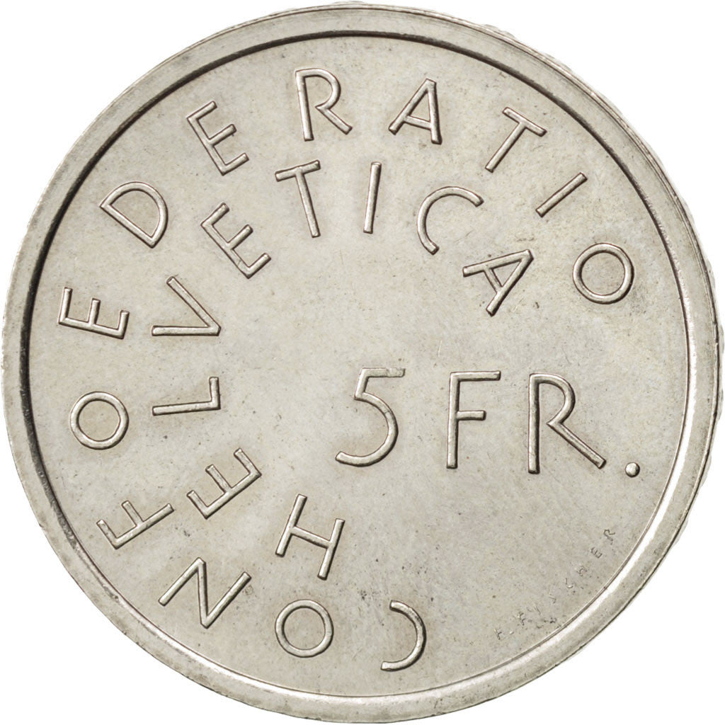 Svizzera, 5 Francs, 1975, SPL-, Rame-nichel, KM:53