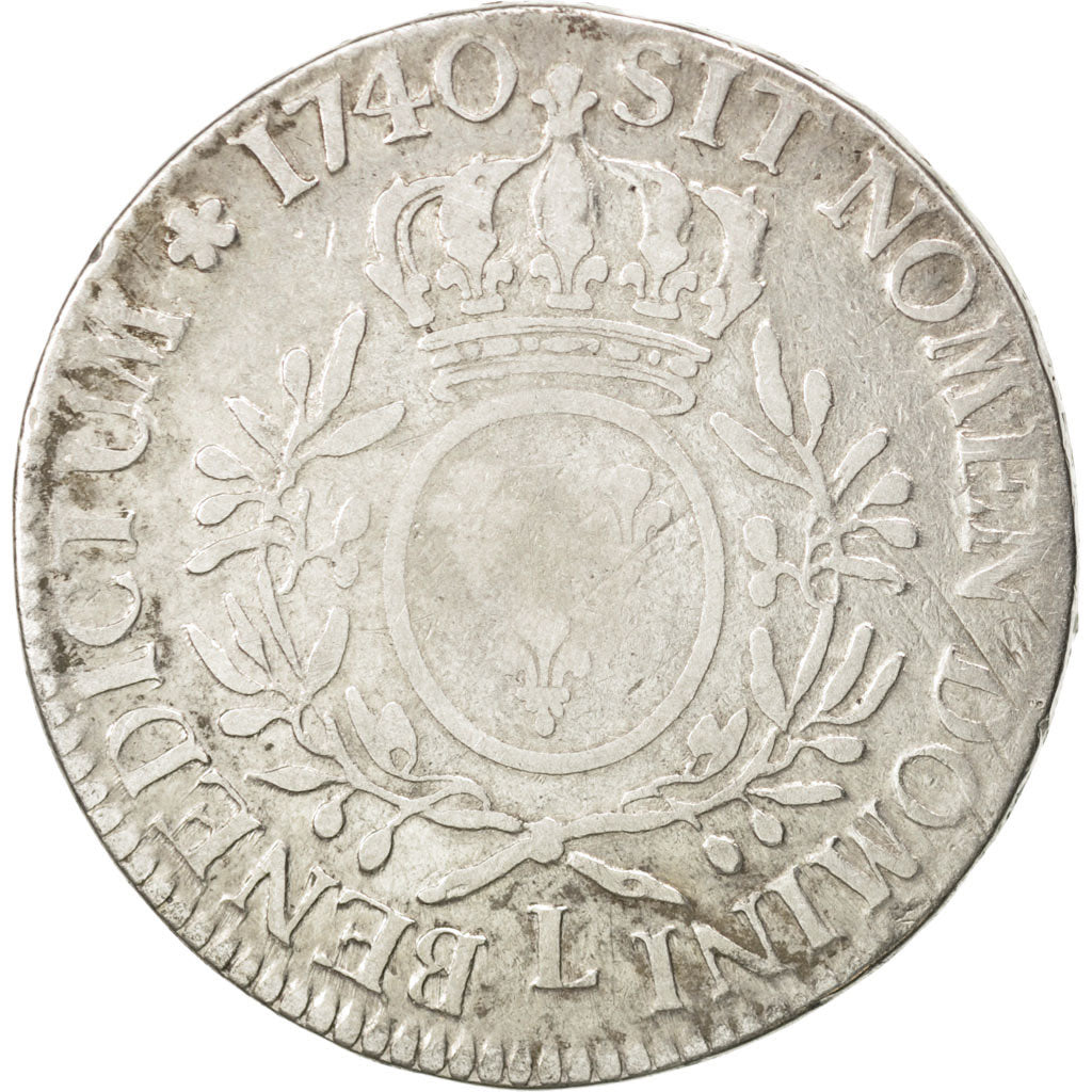 FRANCE, Écu aux branches d'olivier, ECU, 1740, Bayonne, KM #486.12, F(12-15), ..