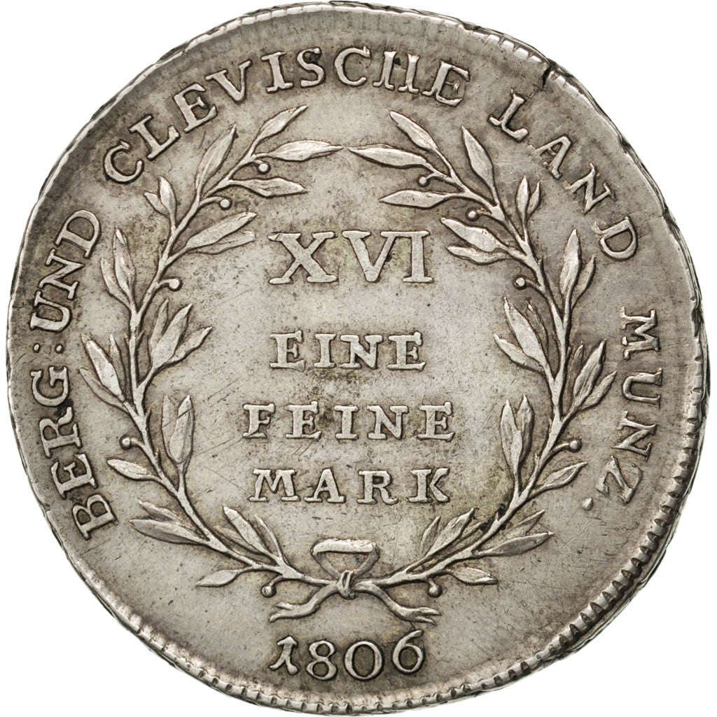Monnaie, Etats allemands, BERG, Joachim Murat, Thaler, Reichs, 1806, D, SUP