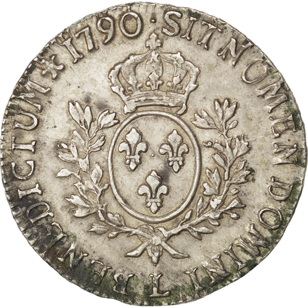 FRANCE, Écu aux branches d'olivier, ECU, 1790, Bayonne, KM #564.9, EF(40-45), ..