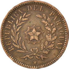 PARAGUAY, 2 Centesimos, 1870, KM #3, EF(40-45), Copper, 9.85