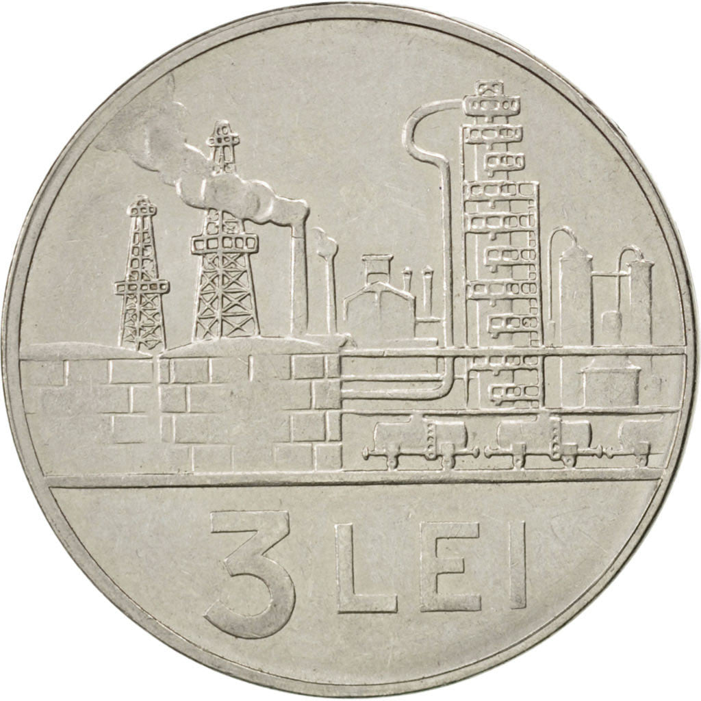 Coin, Romania, 3 Lei, 1966, AU(50-53), Nickel Clad Steel, KM:96