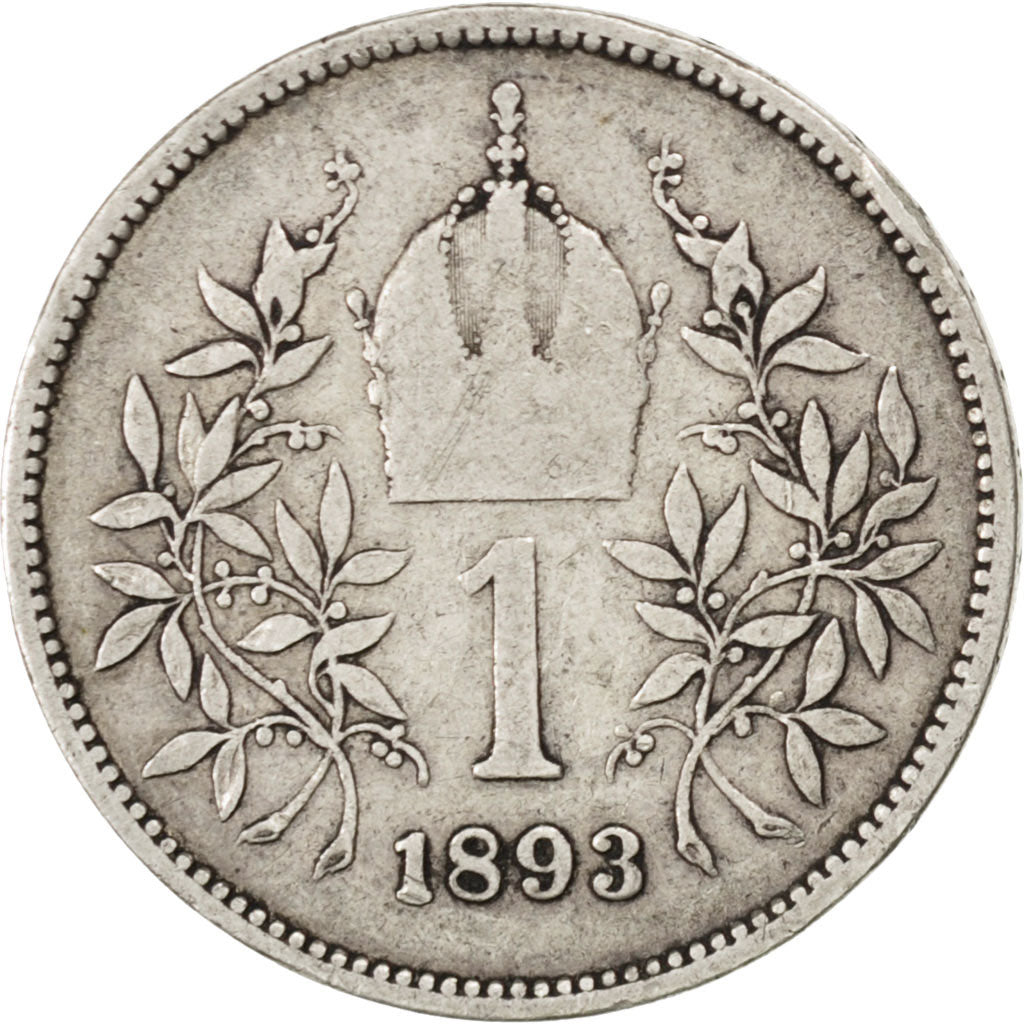 HUNGARY, Korona, 1893, Kormoczbanya, KM #484, VF(30-35), Silver, 4.91