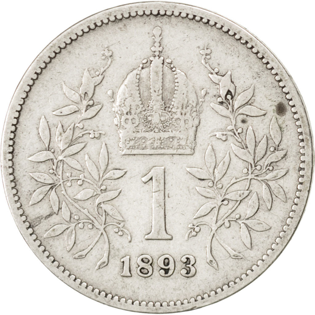 HUNGARY, Korona, 1893, Kormoczbanya, KM #484, VF(30-35), Silver, 4.95
