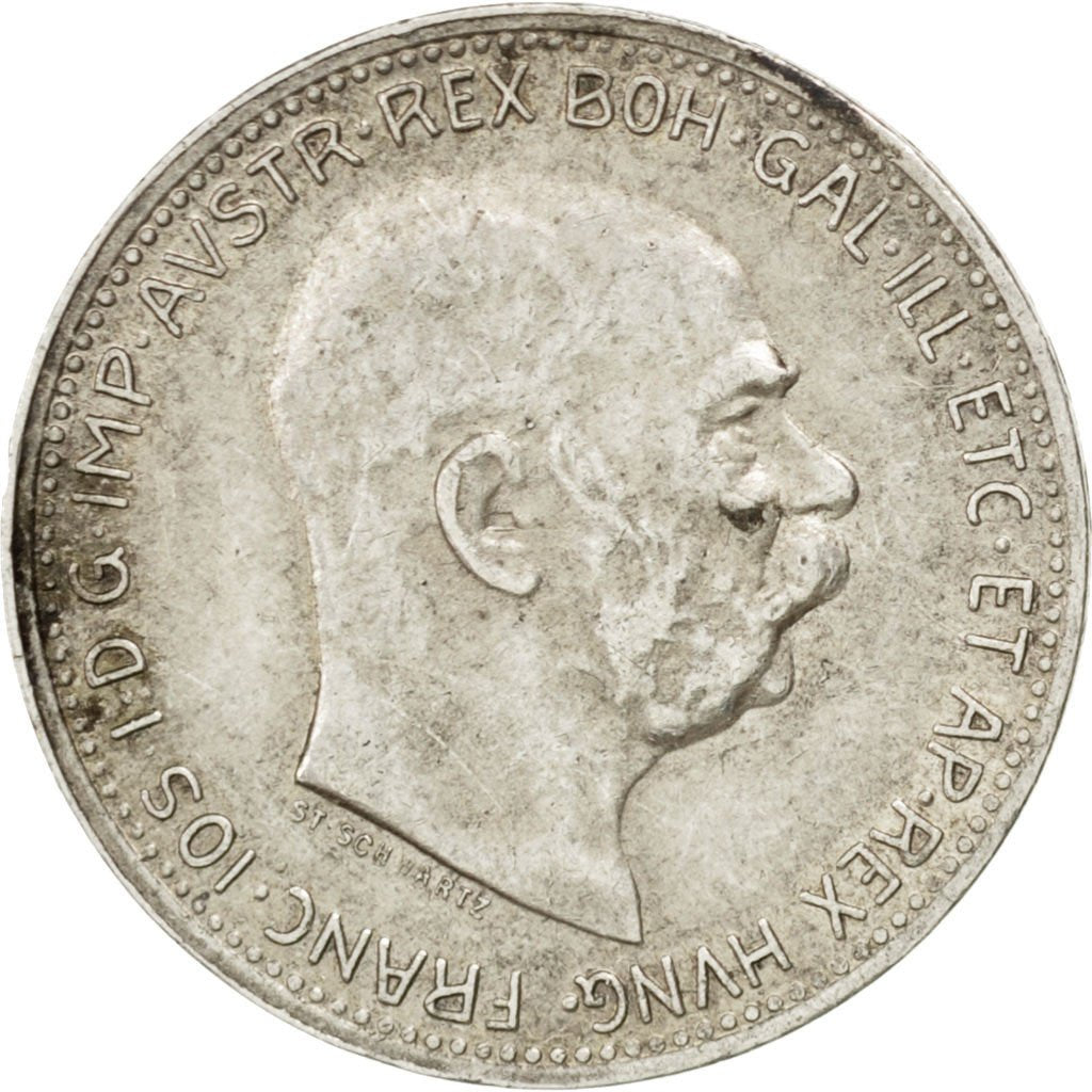 AUSTRIA, Corona, 1914, KM #2820, EF(40-45), Silver, 5.02