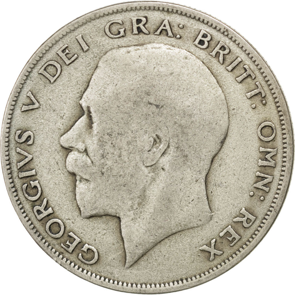 Coin, Great Britain, George V, 1/2 Crown, 1921, VF(20-25), Silver, KM:818.1a
