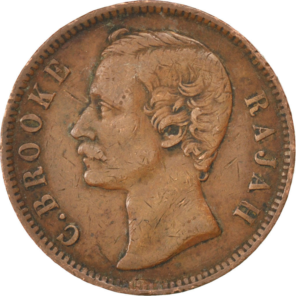 Coin, Sarawak, Charles J. Brooke, Cent, 1870, Heaton, EF(40-45), Copper, KM:6