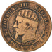 FRANCE, Napoléon III, 10 Centimes, 1855, Bordeaux, KM #771.5, VG(8-10), Bronze,