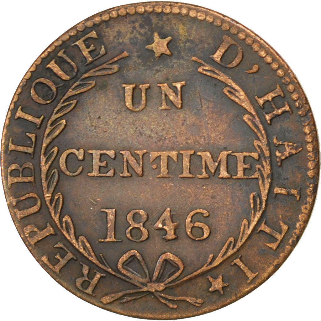 HAITI, Centime, 1846, KM #25.1, EF(40-45), Copper, 21, 2.90