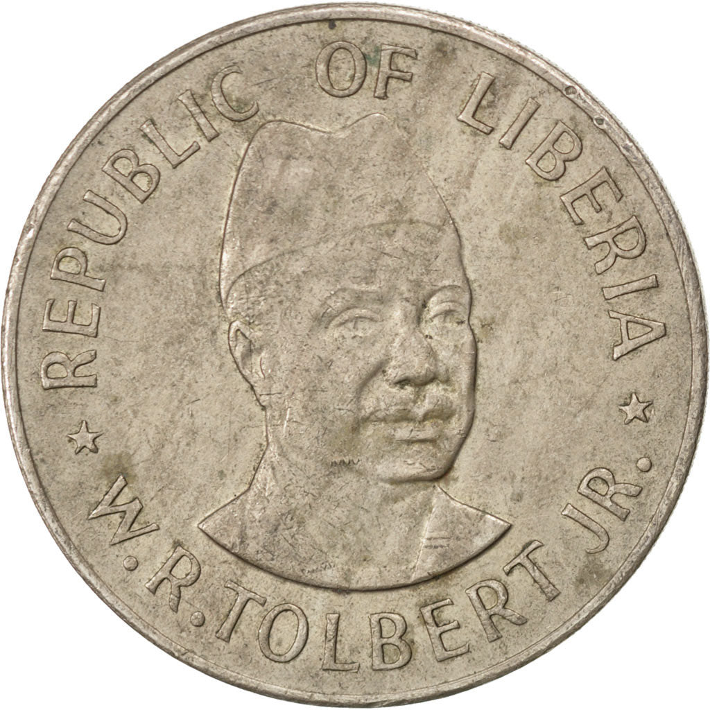 LIBERIA, Dollar, 1976, KM #32, EF(40-45), Copper-Nickel, 34, 17.91
