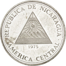 NICARAGUA, 50 Cordobas, 1975, KM #33, MS(60-62), Silver, 12.71