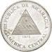 NICARAGUA, 50 Cordobas, 1975, KM #33, MS(60-62), Silver, 12.71