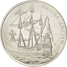 CONGO REPUBLIC, 100 Francs, 1991, KM #10, MS(60-62), Nickel Plated Steel, 12.67
