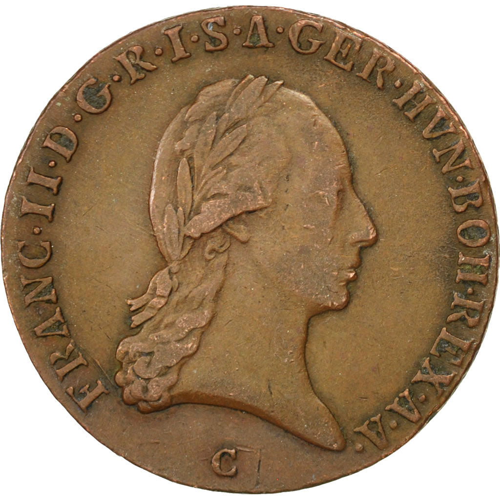 AUSTRIA, 3 Kreuzer, 1800, KM #2115.3, EF(40-45), Copper, 8.29