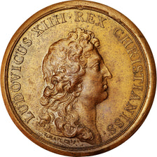 Francia, medalla, Louis XIV, Pise, History, 1654, Mauger, Restrike, EBC, Bronce