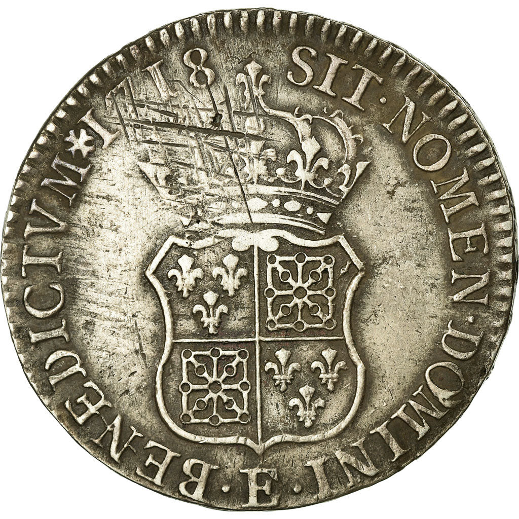 Coin, France, Louis XV, Écu de France-Navarre, Ecu, 1718, Tours, VF(30-35)