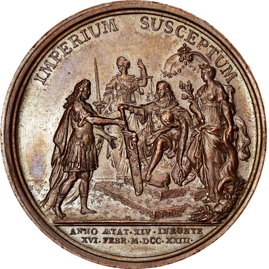 France, Médaille, Louis XV, Majorité du Roi, History, 1723, Duvivier