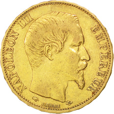 FRANCE, Napoléon III, 20 Francs, 1857, Paris, KM #781.1, EF(40-45), Gold, Gadour