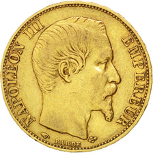 FRANCE, Napoléon III, 20 Francs, 1858, Paris, KM #781.1, EF(40-45), Gold, Gadour