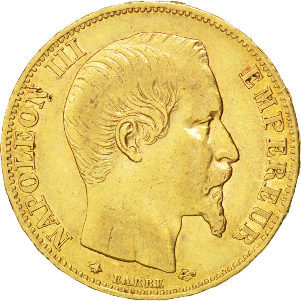 Francia, Napoleon III, Napoléon III, 20 Francs, 1855, Strasbourg, BB, Oro, K...