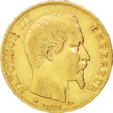 Francia, Napoleon III, Napoléon III, 20 Francs, 1855, Strasbourg, BB, Oro, K...