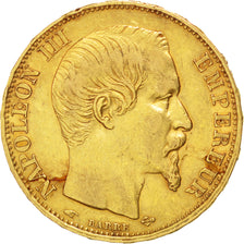 FRANCE, Napoléon III, 20 Francs, 1856, Paris, KM #781.1, EF(40-45), Gold, Gadour