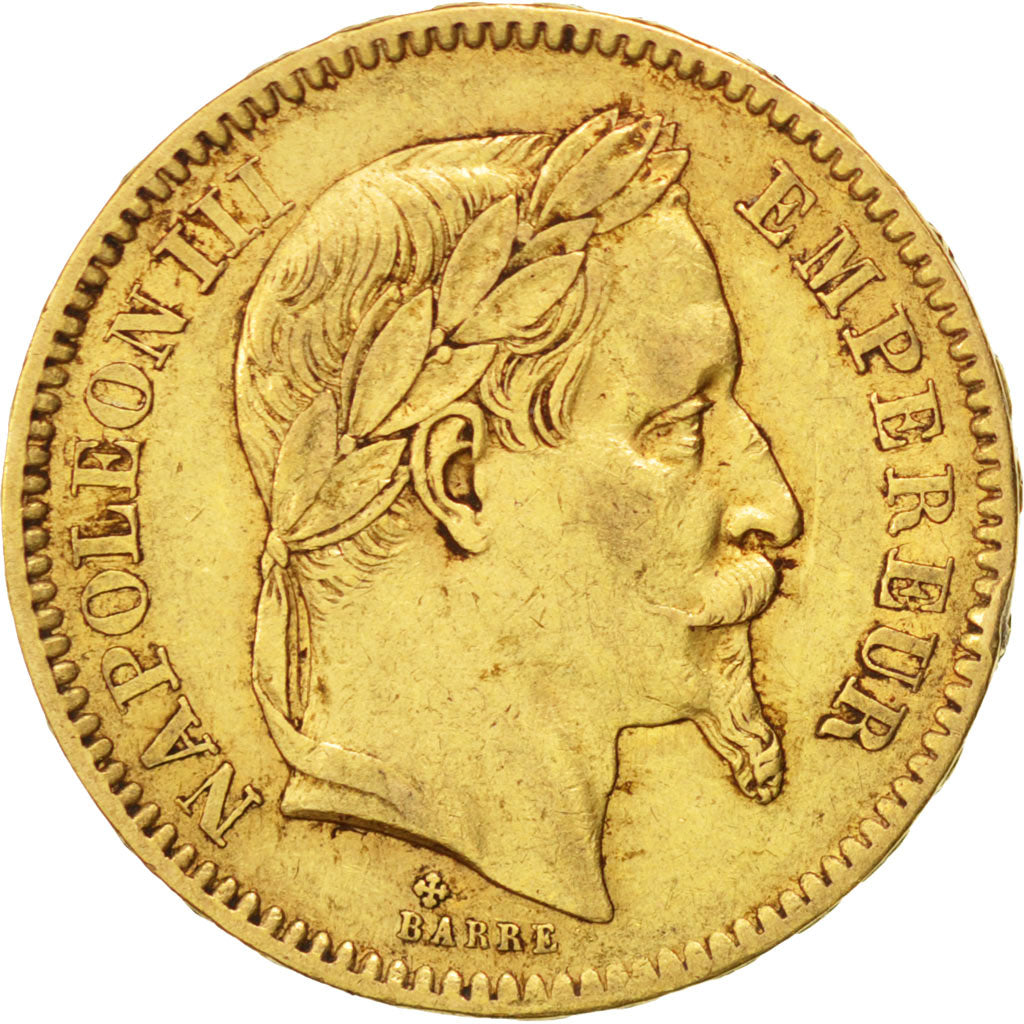 FRANCE, Napoléon III, 20 Francs, 1863, Strasbourg, KM #801.2, EF(40-45), Gold, G