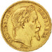 FRANCE, Napoléon III, 20 Francs, 1863, Strasbourg, KM #801.2, EF(40-45), Gold, G