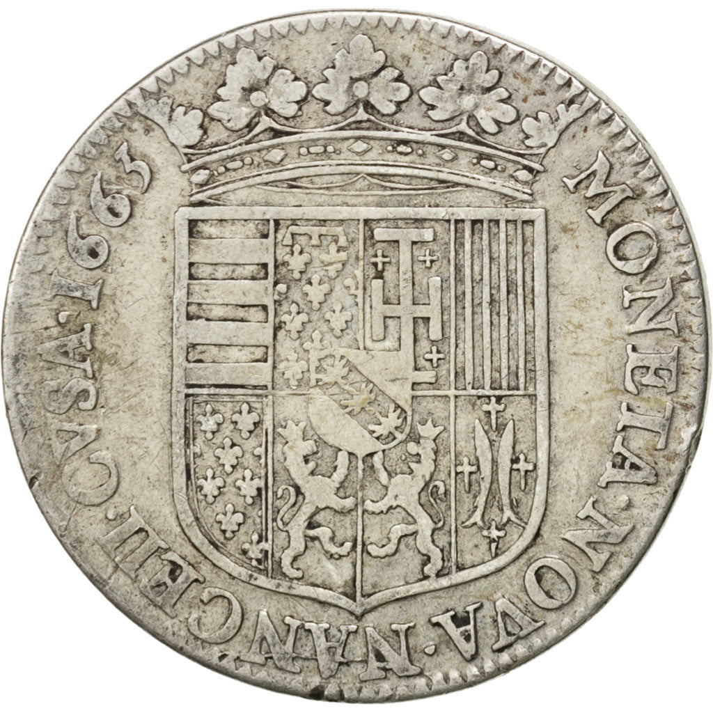 Francia, Teston, 1663, Nancy, MB, Argento, Boudeau:1566