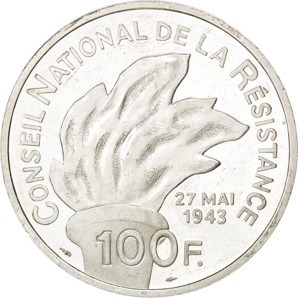 FRANCE, 100 Francs, 1993, KM #1023, AU(55-58), Silver, 22.22