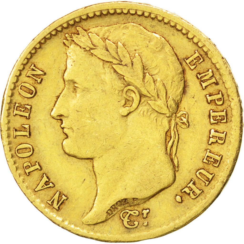 FRANCE, Napoléon I, 20 Francs, 1810, Paris, KM #695.1, EF(40-45), Gold, Gadoury 