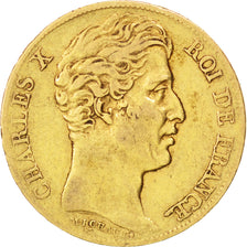 FRANCE, Charles X, 20 Francs, 1827, Paris, KM #726.1, VF(30-35), Gold, Gadoury..