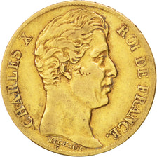 FRANCE, Charles X, 20 Francs, 1828, Paris, KM #726.1, VF(30-35), Gold, Gadoury..
