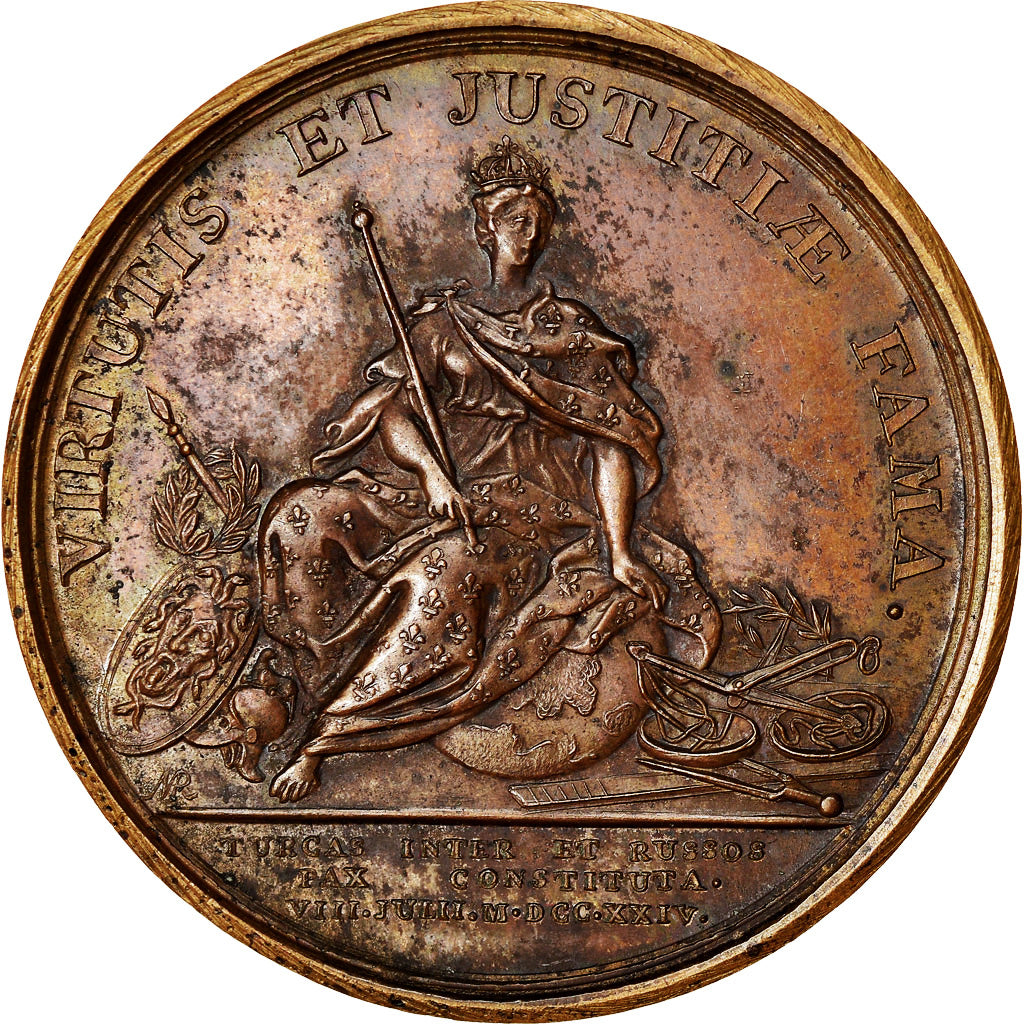 França, Medal, Luís XV, Paix entre la Turquie et la Russie, História, 1724