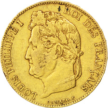 FRANCE, Louis-Philippe, 20 Francs, 1834, Paris, KM #750.1, EF(40-45), Gold,...