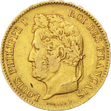 FRANCE, Louis-Philippe, 40 Francs, 1834, Paris, KM #747.1, EF(40-45), Gold,...