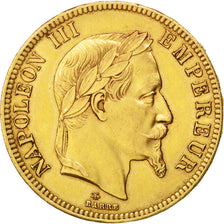FRANCE, Napoléon III, 100 Francs, 1865, Paris, KM #802.1, AU(55-58), Gold, G...
